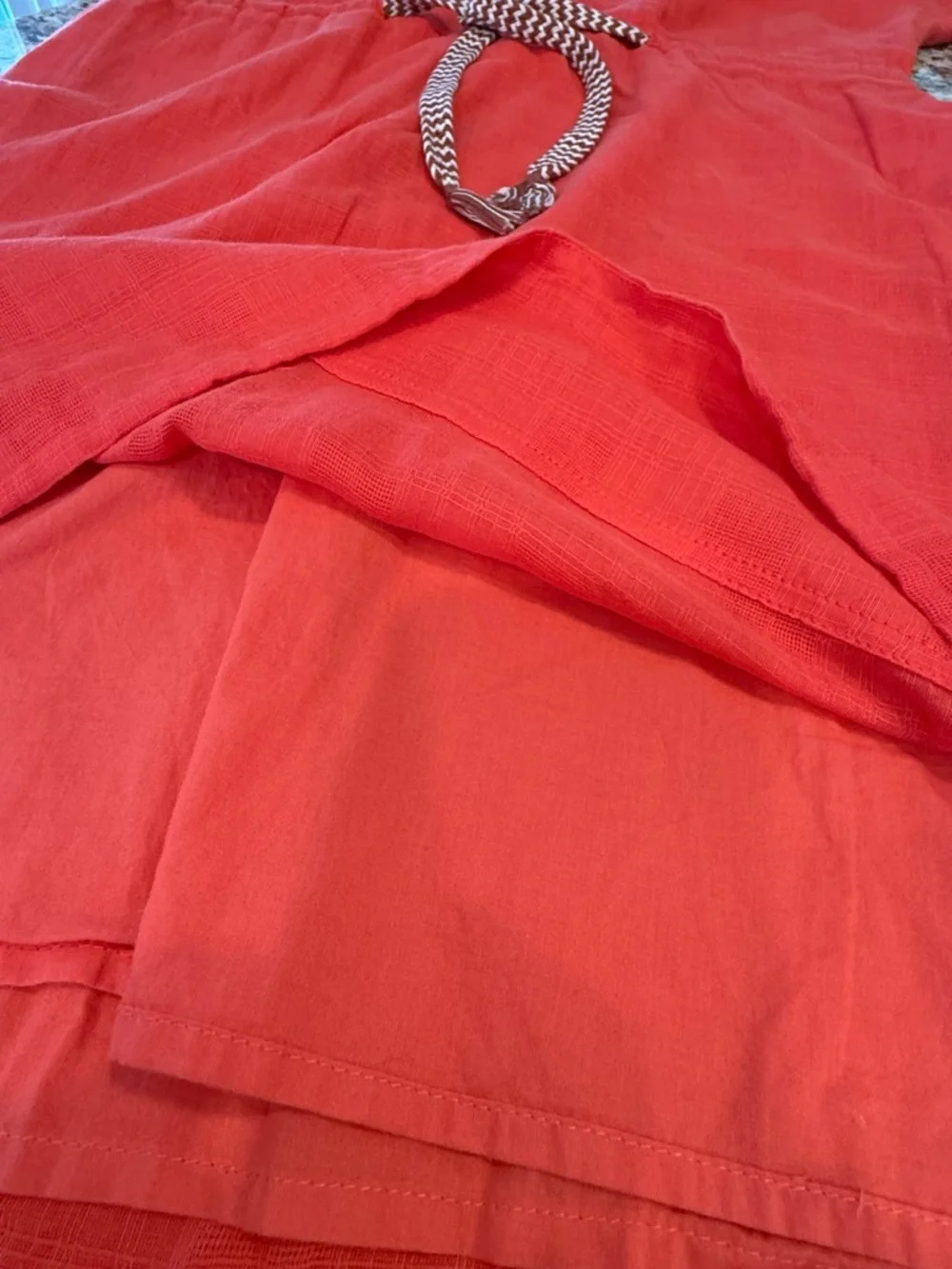 J. Crew Factory boho red V neck midi dress summer chic SZ 6 - Picture 7 of 15